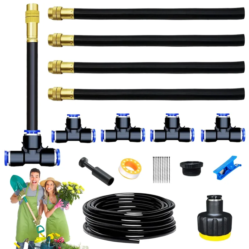 360° Curved Automatic Watering System, Garden Irrigation System, Misting Irrigation Kit, Drip Irrigation System, for Landscapes, Flowers and Terrace Plants, Greenhouse Plants(5m)