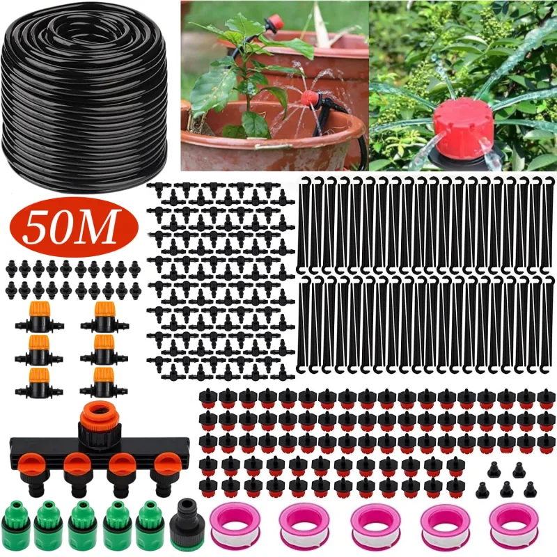 Garden Irrigation System, 285 PCS Drip Irrigation System, Drip Irrigation System, 50M Garden Irrigation System, DIY Drip Irrigation Kit for Micro Garden, Automatic Irrigation, Garden