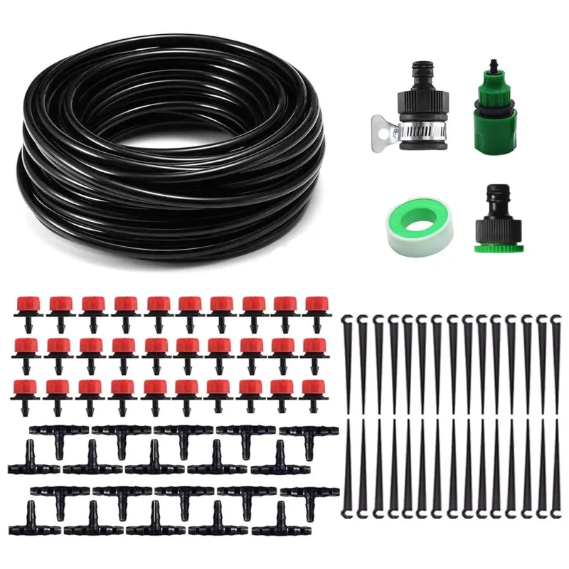 Kaloalry 82ft Garden Irrigation System, DIY Automatic Drip Irrigation Kit for Irrigation Irrigation Irrigation System for Garden/Greenhouse/Lawn/Planter