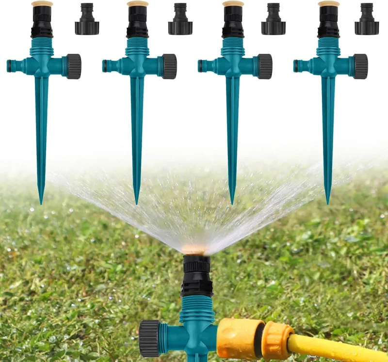 Lithyc Sprinklers – Lawn Irrigation Sprinklers – 360° Rotating Garden Sprinkler – Suitable for 360° Irrigation (Green) in Patios, Lawns, Gardens, Etc