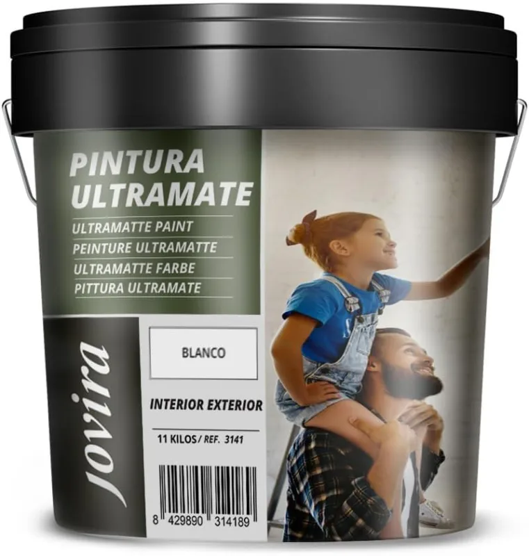 JOVIRA PINTURAS Ultra-Matte Paint -11 kg - Exterior/Interior Washable, Super Coating, White (11 kg, White) A-22C