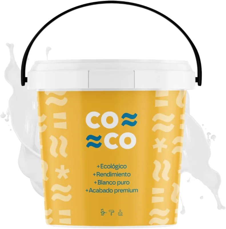 PINTURAS ECU - Matt white paint INTERIOR 17 kg/10L - Washable paint with great durability and coverage - Professional finish plastic paint - Smooth texture - Ideal for walls and ceilings