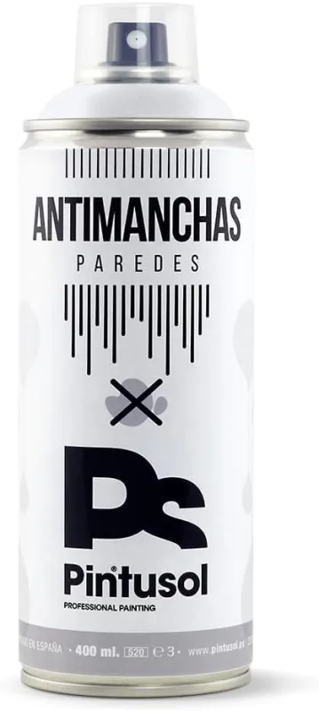 Anti-Stain Spray Walls, Acrylic White High Opacity, Covers Stains Anti-Moisture, Anti-Mildew, Easy Application, Professional Paint Anti Stain Wall Spray 400 ml