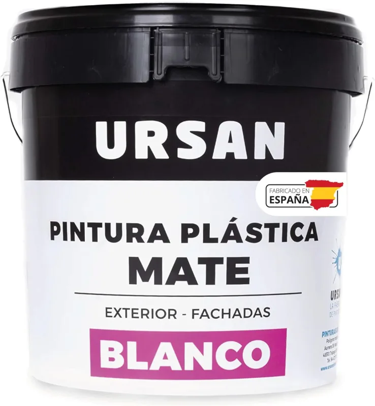 Ursan - Plastimat | White Paint Exterior and Matte Interior - Washable - Suitable for Facades with High Resistance to Atmospheric Agents - 4 Litres