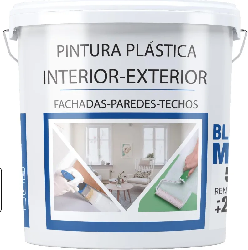 SPSIL Plastic Paint Interior – Exterior White Matt – Weatherproof – For Walls, Ceilings, Facades, Balconies – Breathable, Quick Drying (5 L)