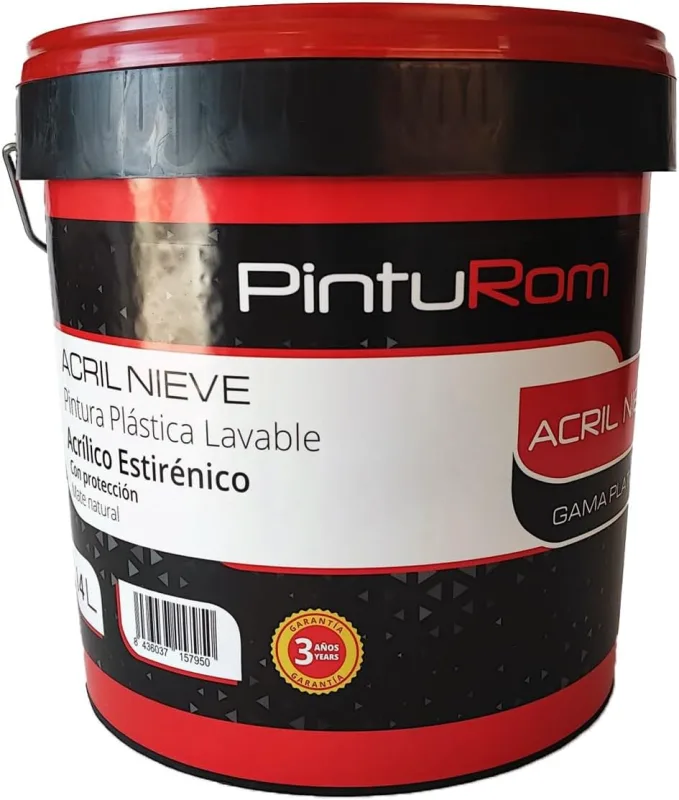 White Plastic Paint Interior – Exterior, Platinum ACRIL SNOW Matt, High Coverage and Performance 14 L.
