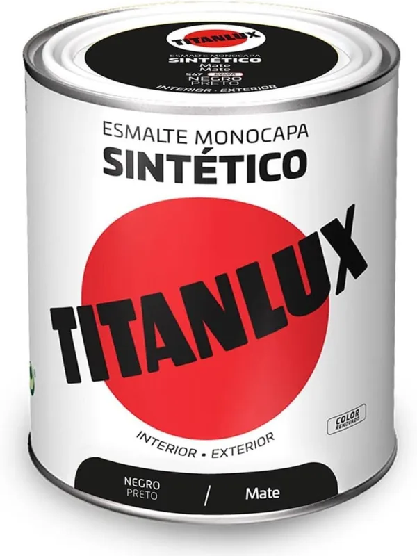 Titanlux Synthetic Enamel Matt Black 750 ml