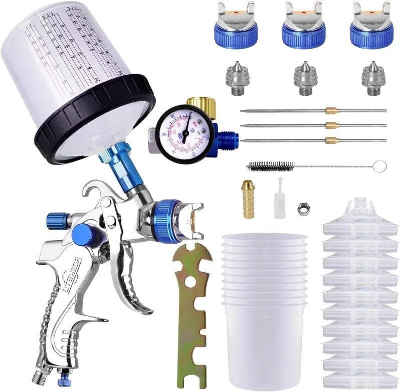 Pistola Pintura, Pistola de Pintura con 3 Boquillas, TOOSOAR Pistola para Pintar