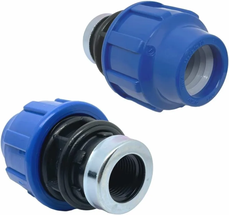 Compression Adapter MDPE PP 25 mm x 1/2 Female – 2 Pieces – PP Fittings PN16 – Plumbing Fitting – Aqua Connectors for Polyethylene Pipes PE80, PE100 – SmartProduct