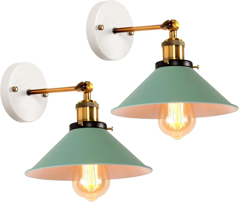 2 Pieces Interior Wall Sconces E27 Industrial Retro Wall Light Adjustable Metal Lighting Design for Bedroom Hallway Kitchen (Wall Light - 2 pieces)