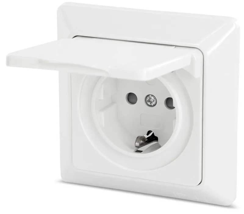 IP44 All-in-One Recessed Outlet P1 Series Cream White