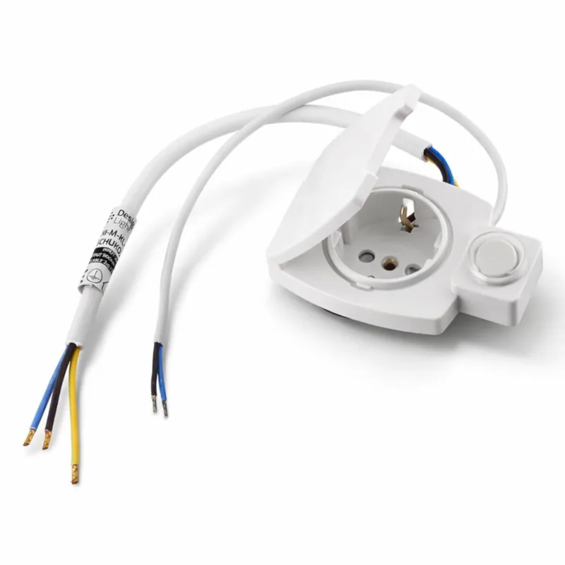 Furniture Recessed Socket IP44 Universal Switch Natural White