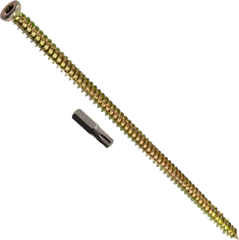 AERZETIX Kit de 20 tornillos de anclaje directo sin taco Ø7,5x182 mm con 1 punta estrella T30 1/4