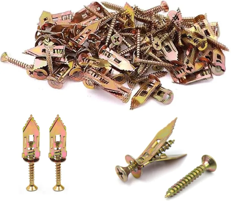 50 Pieces Drywall Plugs Includes 50 Screws for Drywall Plugs No Drill Required Expansion Screw Self Drilling Anchors Screws for Hooks Shelves (1.5 x 3 cm / 0.5 x 3 cm)