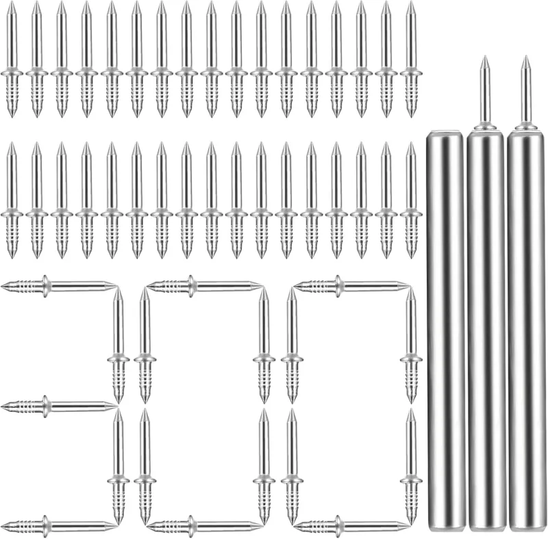 300 Double Head Socket Nails, Invisible Nails with Double End Thread, Fingerless Fixing with 3 Sockets and Special Tool