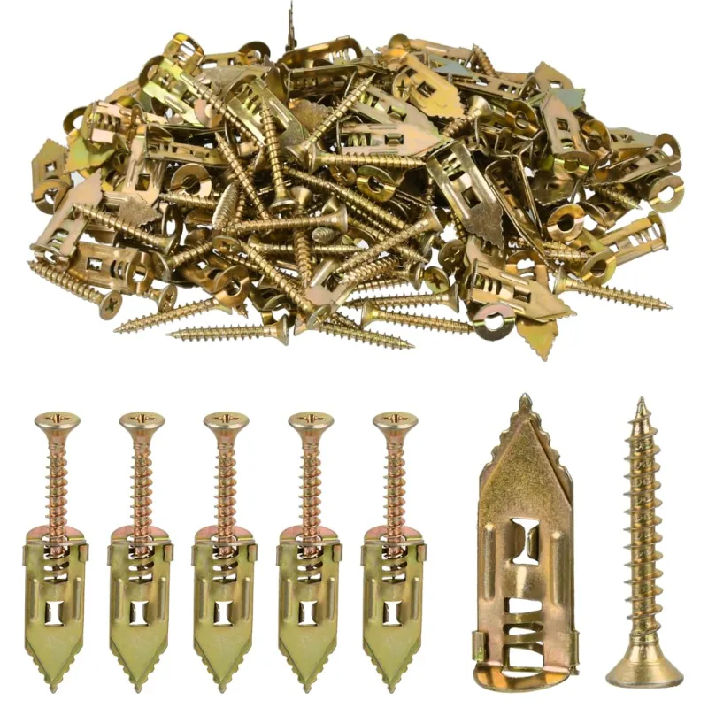 OctBird Hollow Wall Anchors 60pcs Self Tapping Screws Self Drilling Drywall Anchors with Screws, Wall Anchors for Drywall, 12 x 29 mm