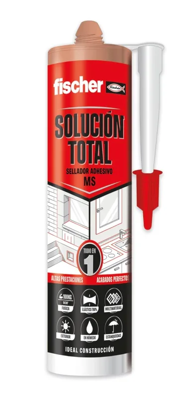 fischer - Total Terracotta Solution | Exterior Terracotta Silicone and MS Adhesive Sealant | Ideal for Concrete, Brick and More | 290 ml