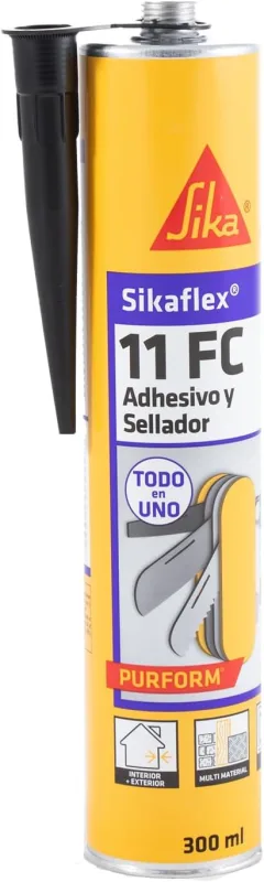 SIKA – Multi-Purpose Adhesive Putty – Sikaflex 11 FC Purform – Black – Gasket and Glue – Polyurethane Sealant Multi-Support – Interior and Exterior – 300 ml