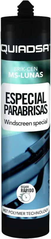 Quiadsa - BRIK-CEN MS-LUNAS - MS polymer sealant adhesive for windows and windows, special windscreen - Black - Resistant to vibration and weather conditions - Permanent elasticity - 290 ml