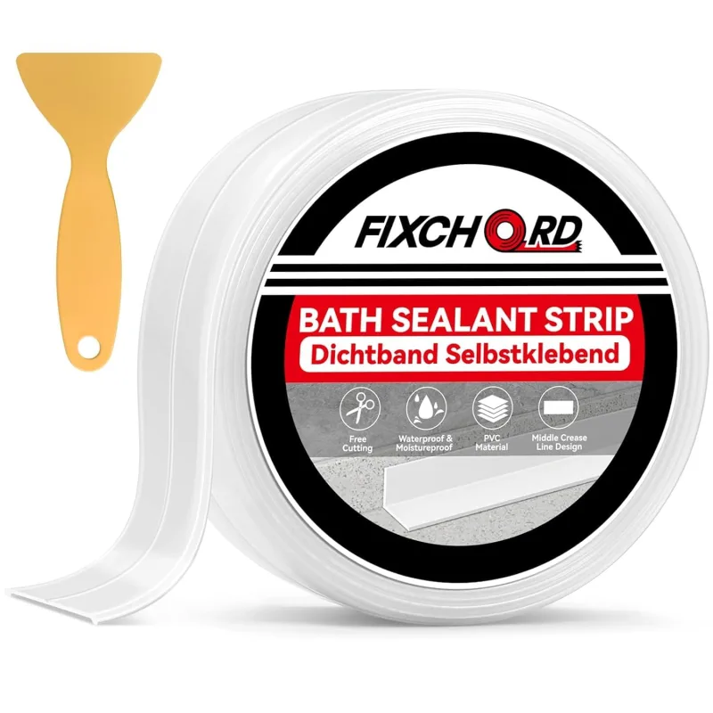 Waterproof Sealing Tape, 1 Rolls Bathroom Sealing Tape, Transparent Self-adhesive Waterproof Sealing Tape, Bathroom Sealant Tape for Bathtub, Window, Kitchen Sink 3.2 m x 38 mm