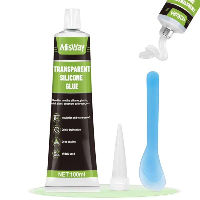 Transparent Silicone, 100 ml Transparent Waterproof Sealant, Water Resistant Glue, Strong Glue for Plastic, Glass, Metal, Ceramic, Quick Drying, Moisture Proof