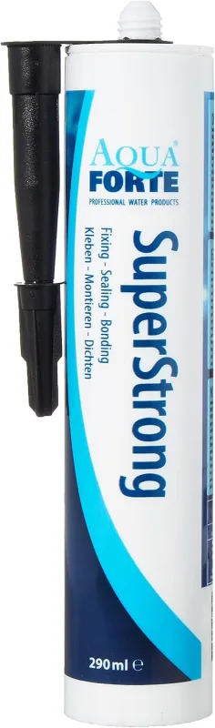 AquaForte Superstrong MS Polymer 290 ml Pond and Aquarium Elastic Adhesive Black Seals Everything Easily Suitable for EPDM and PVC and More Also Sticks Underwater