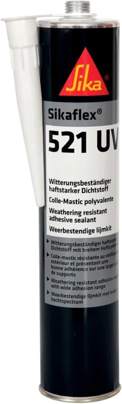 SIKA - Hybrid polyurethane multi-purpose sealant - Sikaflex 521 UV - White - Adherent sealant for seals and elastic joints - Weatherproof - 300 ml