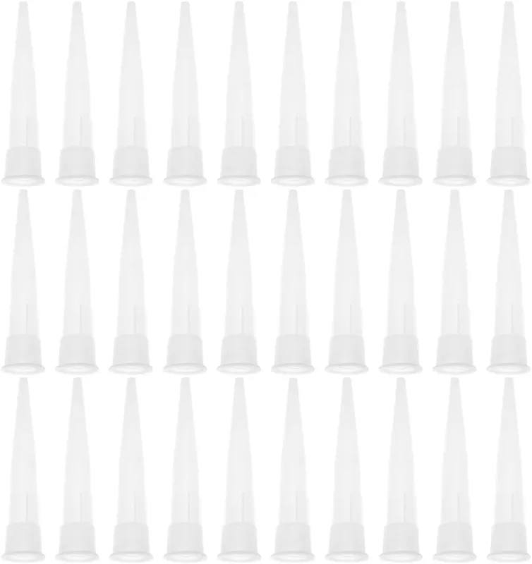 Silicone Nozzles, Caulking Nozzle, Silicone Gun Nozzles, Silicone Nozzles, Silicone Nozzle Applicator for Adhesive Sealant, Rubber Mouth Without Nails, 30 Pack