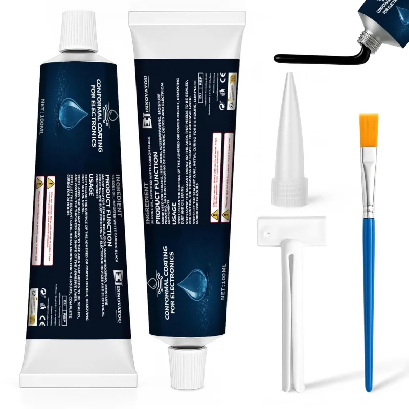 200ml Black Gel Electrical Insulator, Silicone Adhesive Sealant, Waterproof High Fluidity, Clear Insulator, For Printed Circuit Boards, Led Lamps And Appliance Control Boards