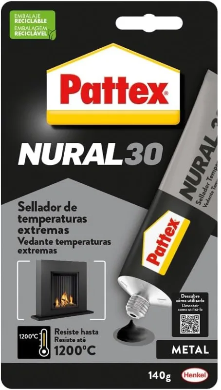 Pattex Nural 30 Extreme Temperature Sealant, High Temperature Resistant Joint Sealant, Special Glue for Stoves and Fireplaces, 1 x 140 g Tube