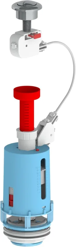 Universal Cistern Flush Mechanism, WC, Double Flush 3/6 L, with Cable and Double Chrome Push Button