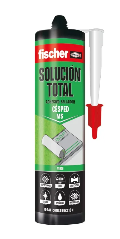 fischer - Total Solution Artificial Grass Terrace – Strong Glue for Artificial Grass – Glue and Seal Your Artificial Grass for Outdoor (290 ml) Green