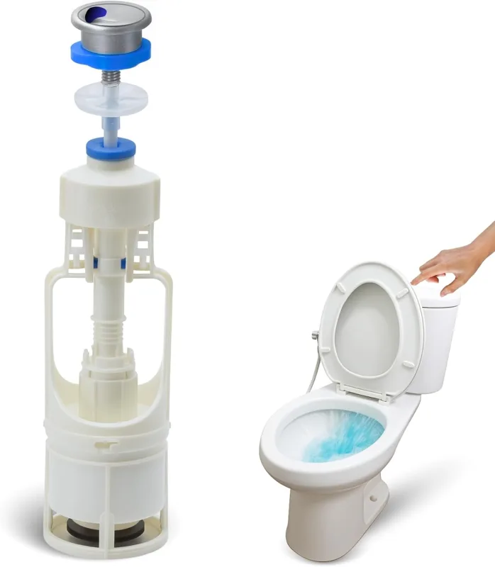 Double flush mechanism for toilet, toilet flush valve, universal toilet flusher, suitable for any standard cistern with double push-button 3/6 L flush to save water