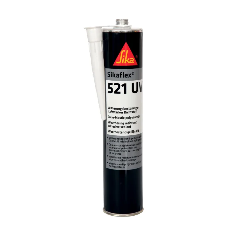 SIKA - Hybrid polyurethane multi-purpose sealant - Sikaflex 521 UV - Grey - Adhesive sealant for sealing and elastic bonds - Weatherproof - 300 ml