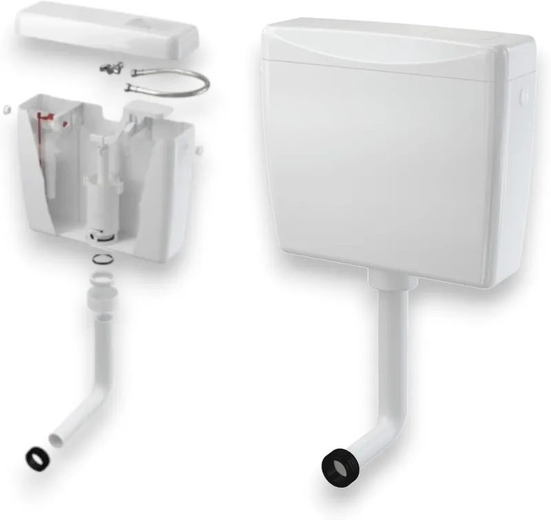 Surface Toilet Cistern - Water Saving, Start/Stop Flush, Flexible Adjustable (2-8 Litres), Environmentally Friendly and Easy to Assemble