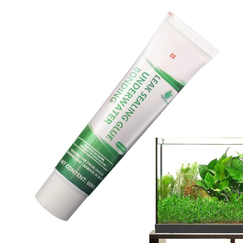 Aquarium Sealant, 60ml Aquarium Repair Adhesive, Waterproof Adhesive Sealant | Transparent Silicone Sealant for Fixing Aquarium Leaks, Durable Underwater Glue for