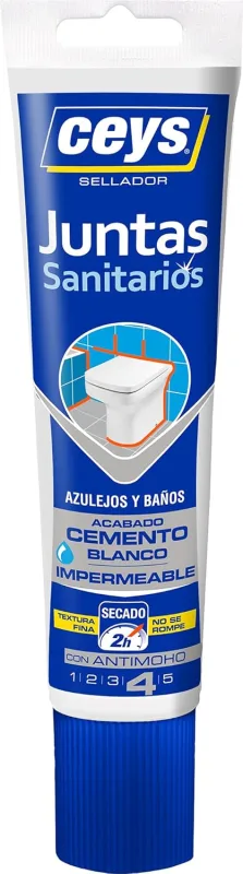 Ceys - Sealant for joints bathrooms and tiles - White - Seals and repairs - 125ML
