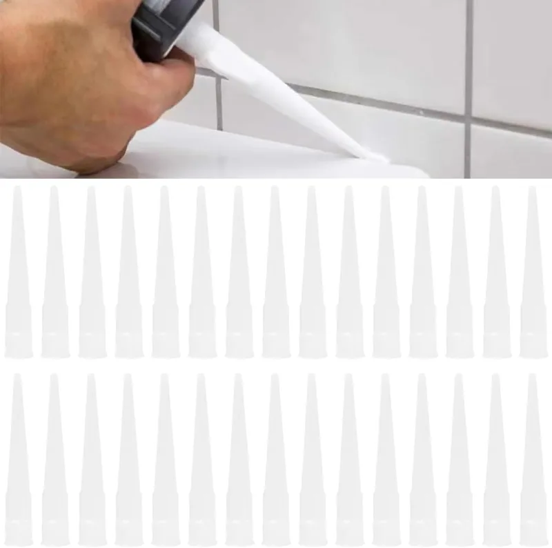 30 Pack Silicone Nozzles, Silicone Applicator, Caulking Nozzle, Silicone Gun Nozzles, Silicone Nozzles, Silicone Nozzle Applicator for Adhesive Sealant