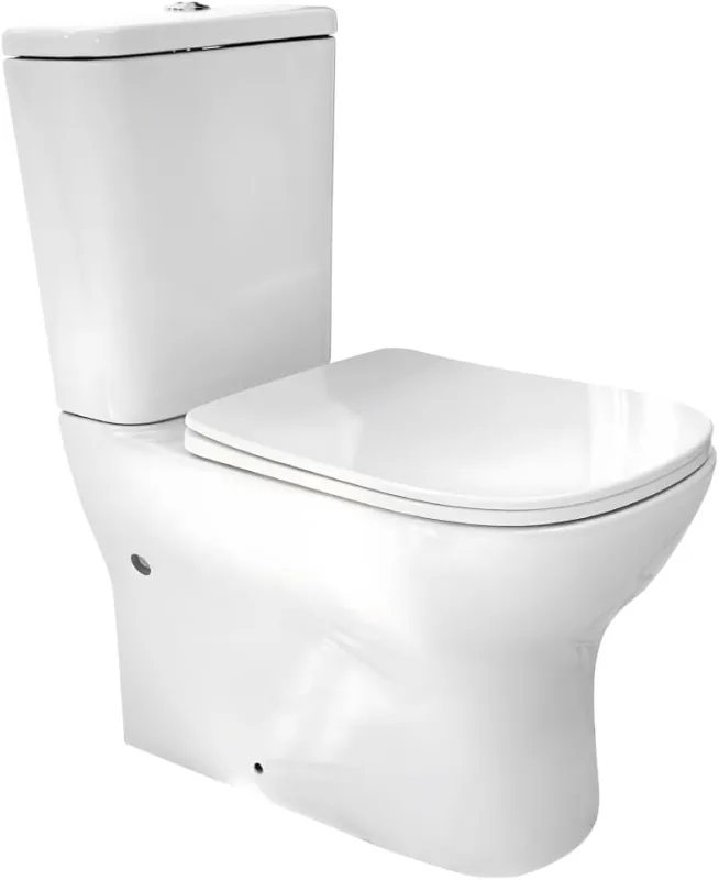 Complete Toilet, PRAGUE Full wall mounted with Rimless Cup | Includes Cistern with ECO Mechanism and UF Cushioned Lid