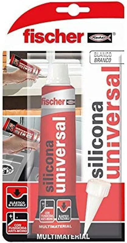 fischer Transparent Silicone Anti-Mould 50ml | Professional Sealant for Windows, Sinks and Screens | Quick Drying | High Adhesion | Ideal for Glass, Aluminium and Ceramic