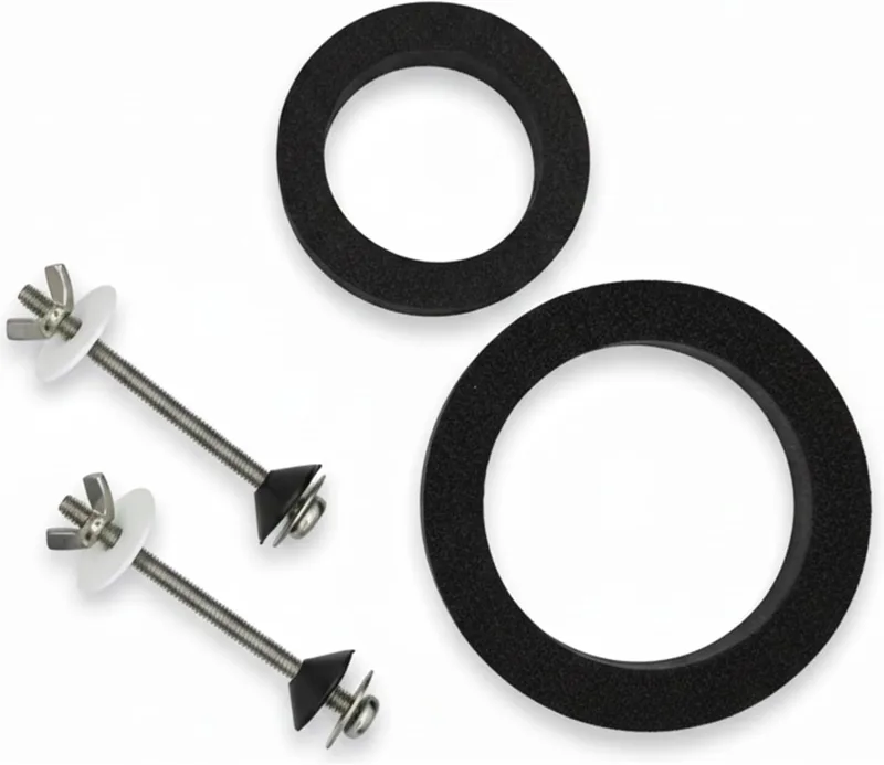 Universal Toilet Cistern Repair Kit and Fixing Cistern – 110 mm and 80 mm Foam Seals + 90 mm M6 Stainless Steel Screws and Washers – Universal Set to Seal Tank and Prevent Water Leaks