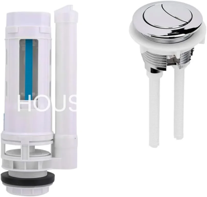 Dual Flush Toilet Cistern Valve, 2" Bottom Flush System with Push Button