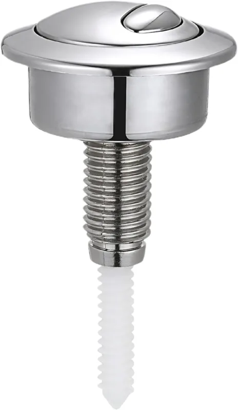 Toilet Push Button, Toilet Cistern Button, Toilet Push Button, With Dual Flush Function, Easy Installation, 8.6x5.8cm, Silver/Black, For Most Toilets
