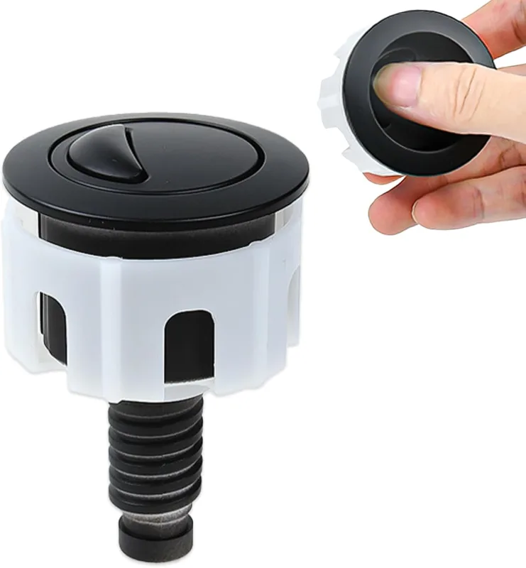 Cistern Cap Black Toilet Cistern Push Button Double Flush for Toilet Lid Toilet Plug Black Push Button Water Tank Toilet Double Flush for Bathroom Toilet Accessories