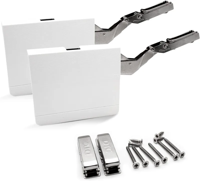 DOJA Barcelona | Lift Door Hardware | Pack 4 | Lift Compass 250-400 mm | Lift Hinges Force 480-1250 | Hinges Folding Door Compass