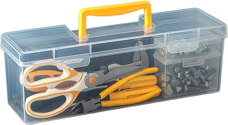 Tool Organizer Box, Screw Organizer Box, Clear Split Box for Working Nuts, Bolts, Electronics, Terminal Marker, Ratchet, Mechanical Pliers, Wrench