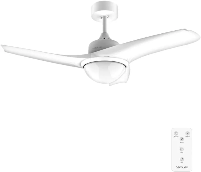 Cecotec EnergySilence Aero 460 Ceiling Fan with Remote Control, Timer and LED Light, 49 W, Diameter 106 cm, 3 Blades, 3 Speeds, Winter Function, White Design