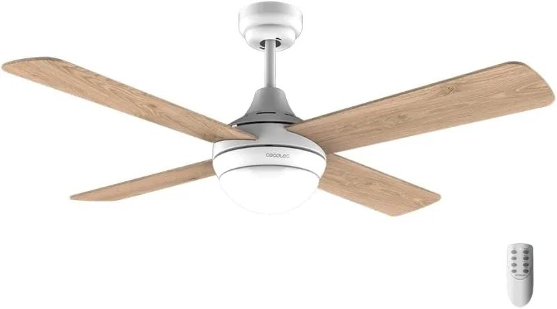 Cecotec EnergySilence Aero 4250 DC Cool Ceiling Fan with Light, 40 W, DC Motor, Diameter 42" with 4 Reversible Blades, LED Light, Remote Control, Timer, 6 Speeds
