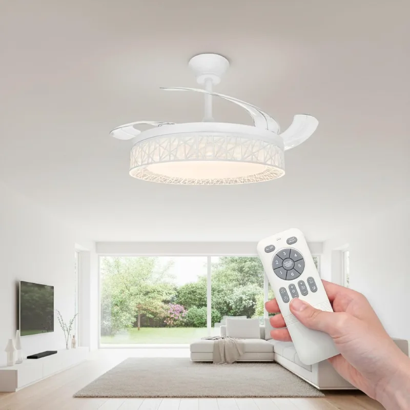 LED ATOMANT Ceiling Fan with LED Light 40W, DC Motor 32W, Ø 109 cm, CCT, Adjustable, 4100LM, Retractable Blades, 6 Speeds Quiet and Low Consumption, Summer Winter Mode, with Remote Control