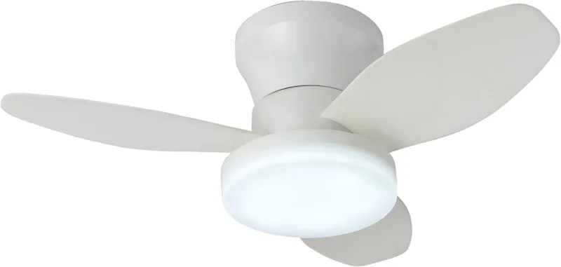 BEL AIR HOME - TAURUS Ceiling Fan with DC Motor and LED Light 24W, 6 Air Speeds and 3 Light Temperatures, Remote Control Included, (White)